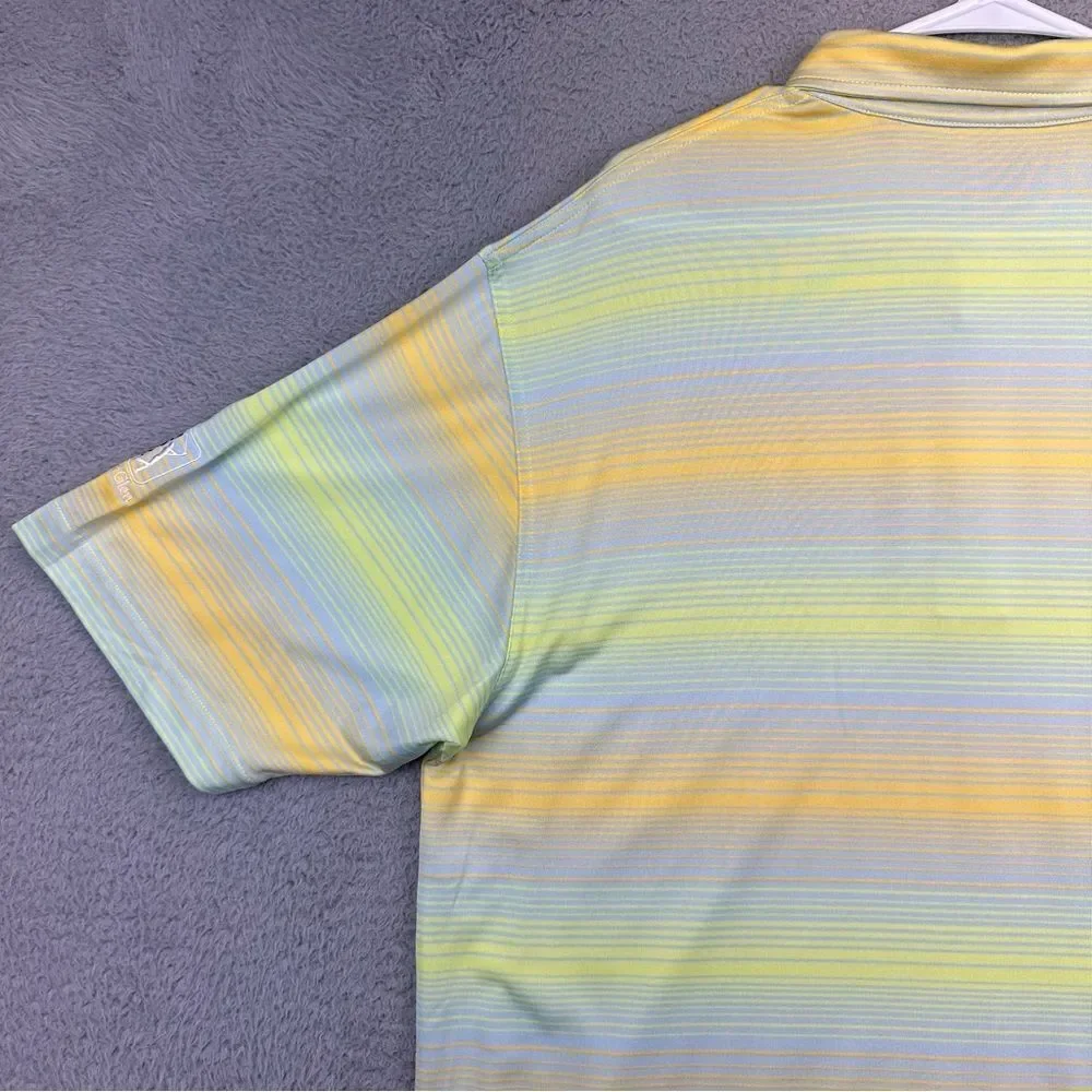 Dunning Polo Shirt Mens XL Colorful Striped Stretch TPC Piper Glen‎ Golf Casual